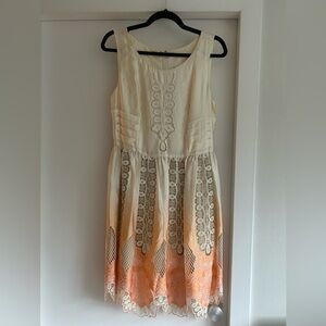 NWT Anna Sui for Anthropologie embroidered ombre silk dress